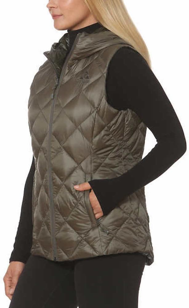 Gerry Women's Reversible Hooded Down Vest (Small, Olive/Camo) at