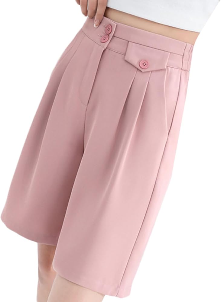 Amazon | [HWQFM] ショートパンツ 短パン ベルト付き スーツパンツ