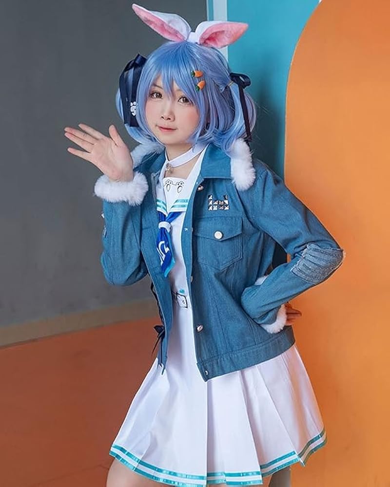 Amazon.co.jp: [楽コス] 兎田ぺこら コスプレ 衣装 全セット うさぎ耳