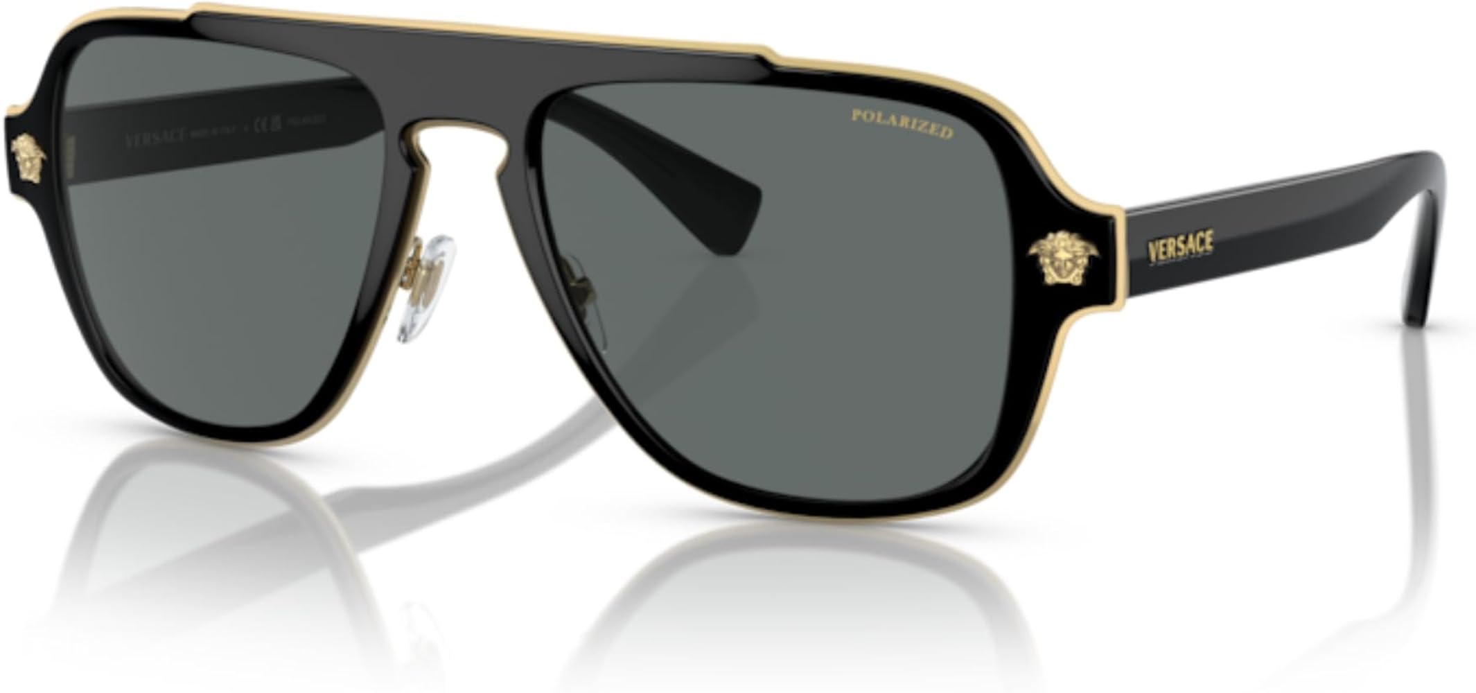 Amazon.com: Versace VE2199 Medusa Charm 100281 56MM Black/Grey