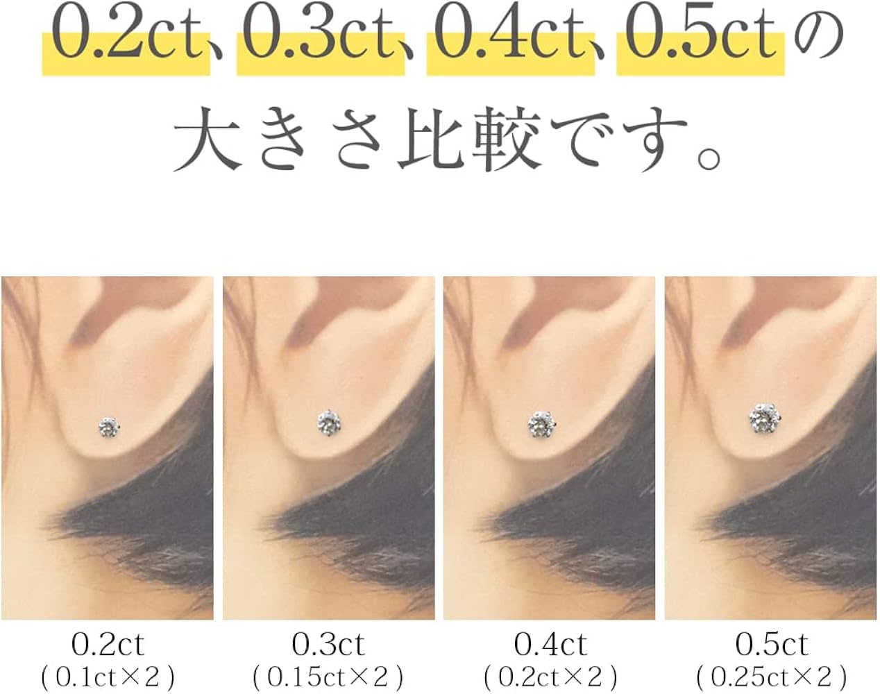 Amazon | [華きらり] 計0.3ct Pt K18【鑑別カード付き】ダイヤモンド