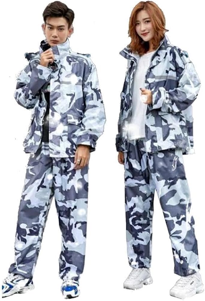 Amazon | 迷彩 カモフラ レインスーツ 透湿 防水 カッパ 上下セット