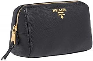 Amazon.com: Prada Contenitore Nero Black Vitello Daino Calfskin