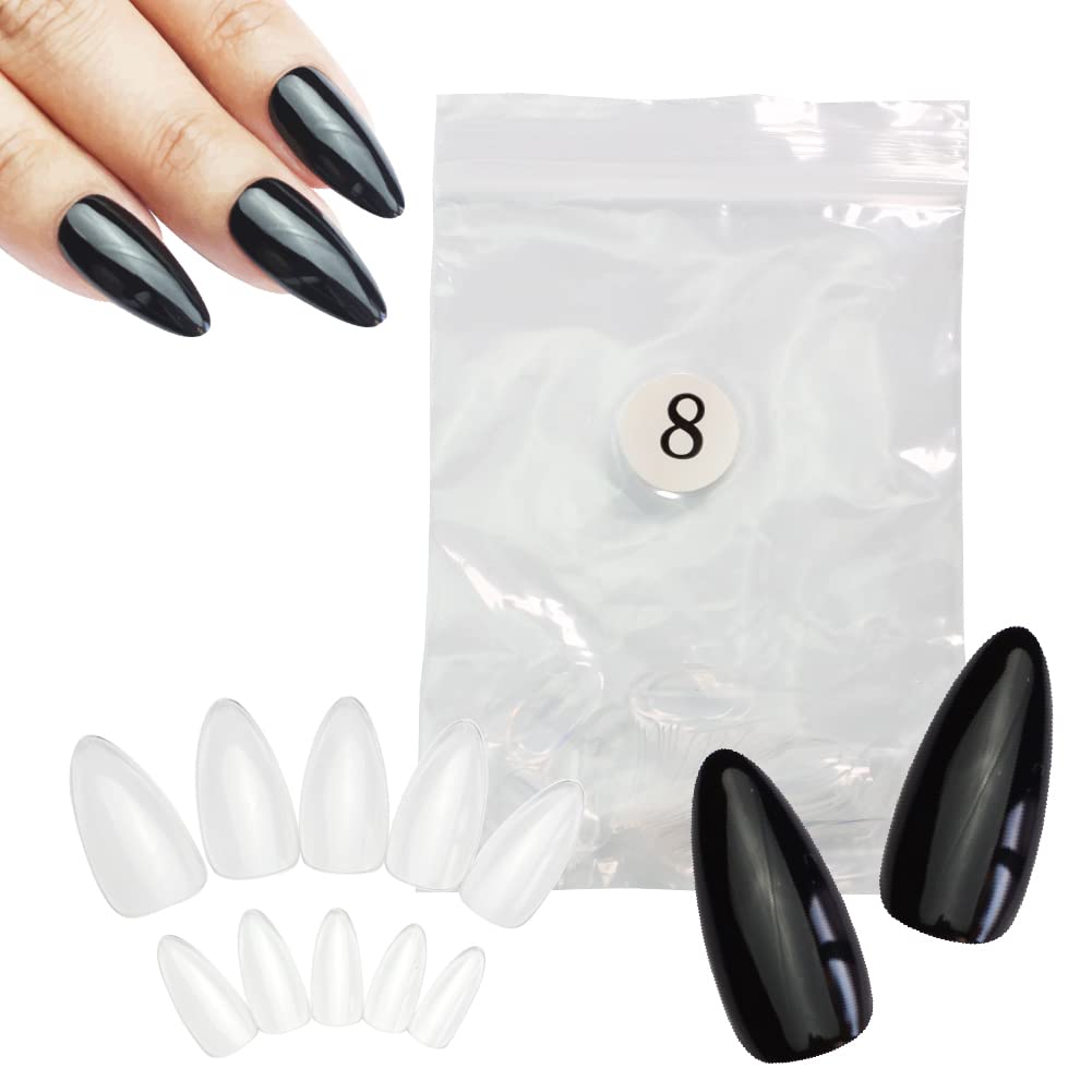 Amazon | ネイルチップ クリア サイズ別販売【 アーモンド 8番 50枚 幅