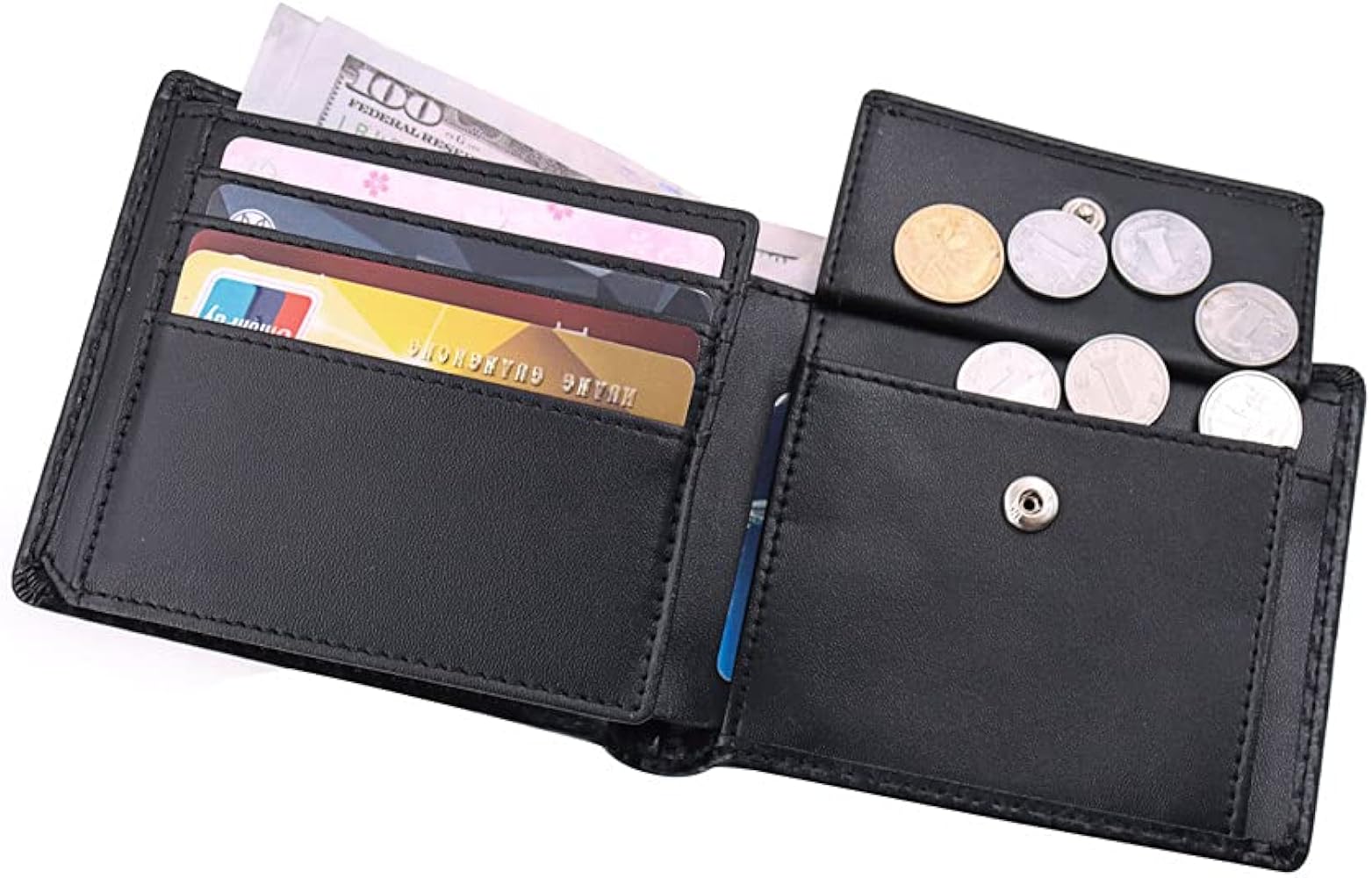 Amazon.com: Baggourie RFID Trifold Leather Wallet (Emboss Black