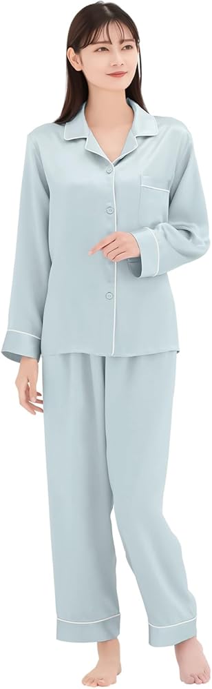 Amazon | [COCOSILK] シルク パジャマ レディース シルク100% 長袖 長