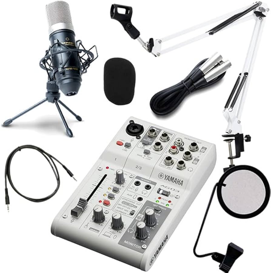 Amazon.co.jp: YAMAHA ミキサー AG03MK2 W(白) + コンデンサーマイク