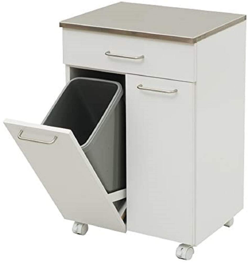 Amazon｜山善(YAMAZEN) ステンレストップダストボックス(2分別