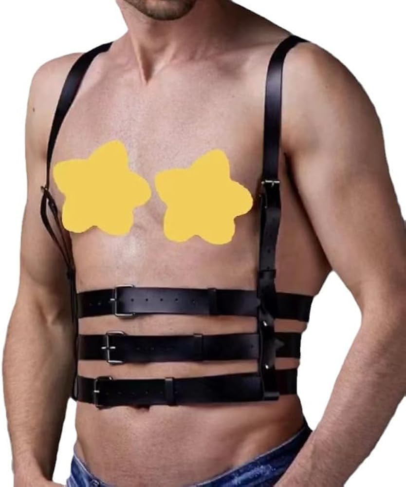 Amazon | Thcbme メンズ ハーネス ベルト PU レザー ベルト ストラップ