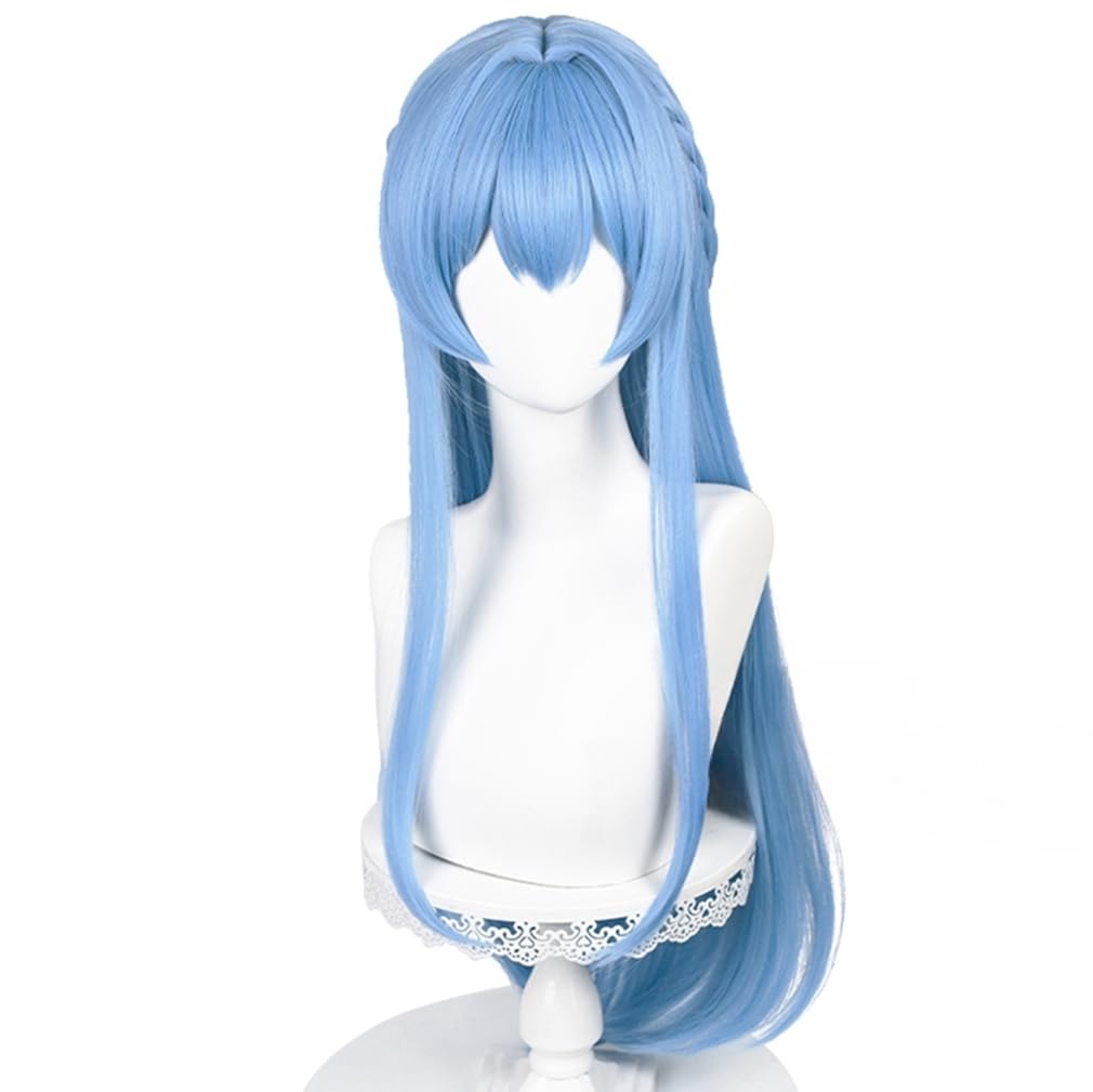 Amazon.co.jp: LAOBAO コスプレ ウィッグ ヘルム 水色 三つ編み かつら