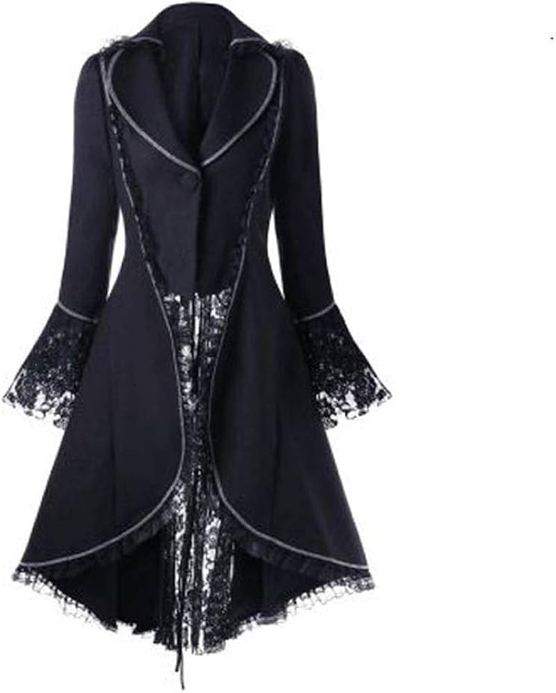 Amazon.com: Back Stitching Vintage Bandage Overcoat Lace Waist