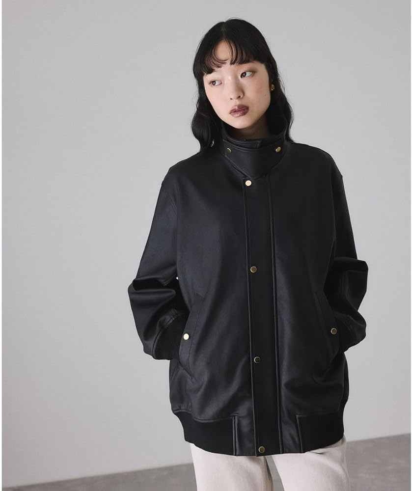 Amazon | [アダムエロペ] シンセティックレザーフライトジャケット