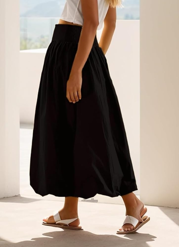 Amazon.com: Y2k Cute Bubble Maxi Skirt for Women Low Rise Aline