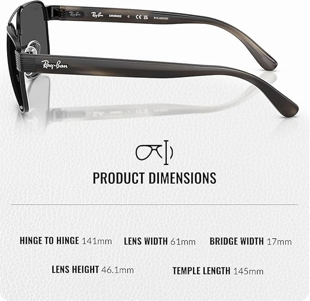 Amazon.com: Ray-Ban RB3751CH CHROMANCE POLARIZED Square-Round