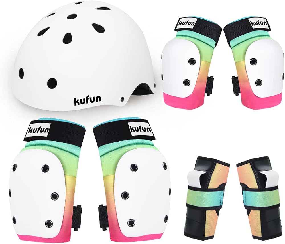 Amazon.co.jp: kufun スケボー プロテクター ヘルメット 大人 子供 7点