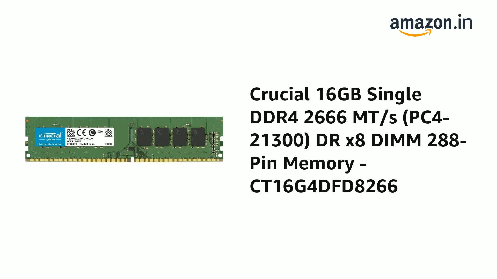 Amazon.in: Buy Crucial 16GB Single DDR4 2666 MT/s (PC4-21300) DR