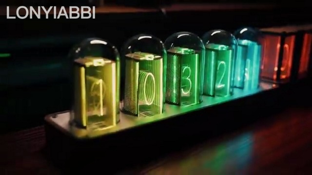 Amazon.co.jp: LONYIABBI ニキシー管風置き時計 グローチューブ