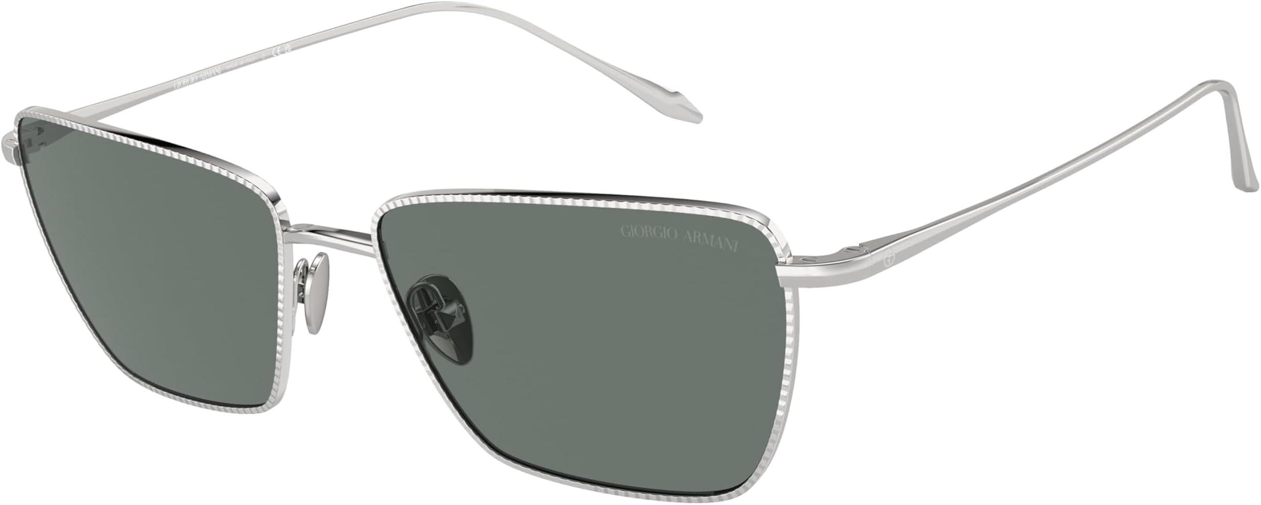 Amazon.com: GIORGIO ARMANI Sunglasses AR 6153, Silver Grey Frame