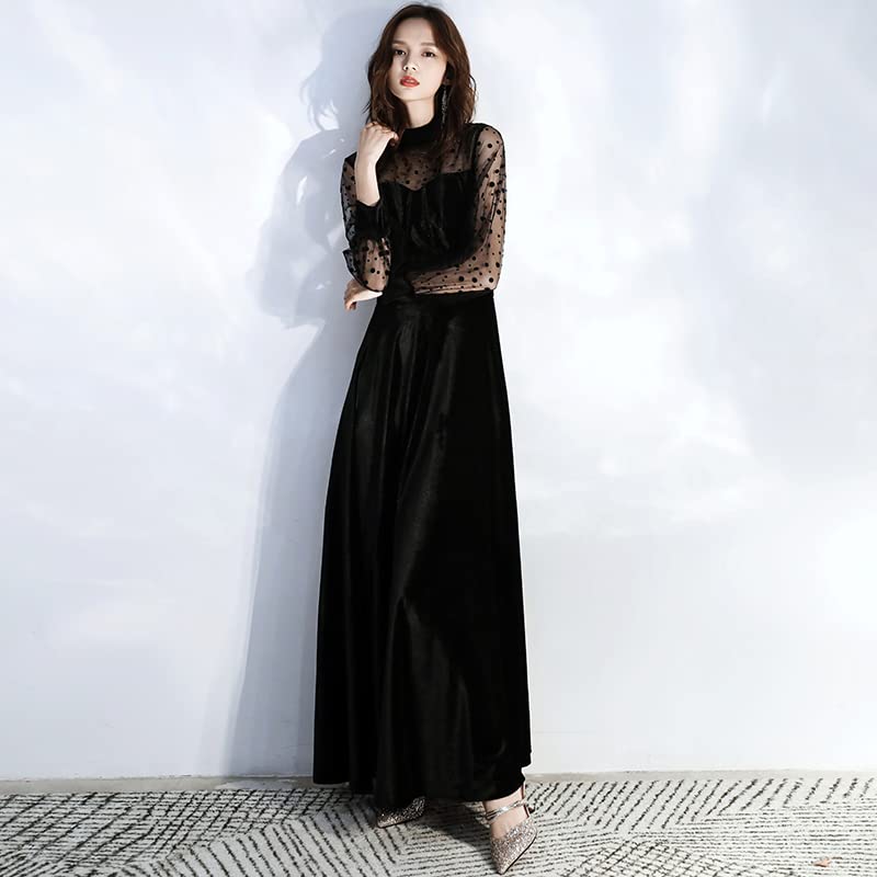 Amazon | パーティードレス ロング 袖あり 結婚式 お呼ばれ ドレス