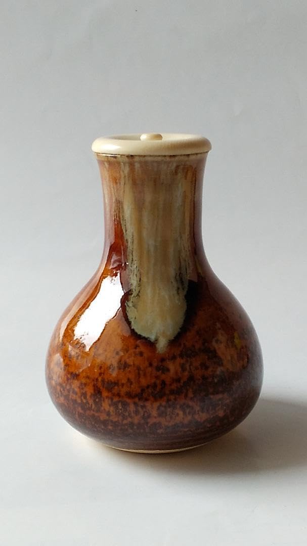 Amazon.co.jp: 比古焼 鶴首茶入 藤崎寿山 作 仕覆 西陣織 大阪蜀紅