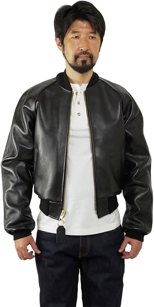 Amazon.co.jp: VANSON Leathers, TJ Team Jacket, Black, Black