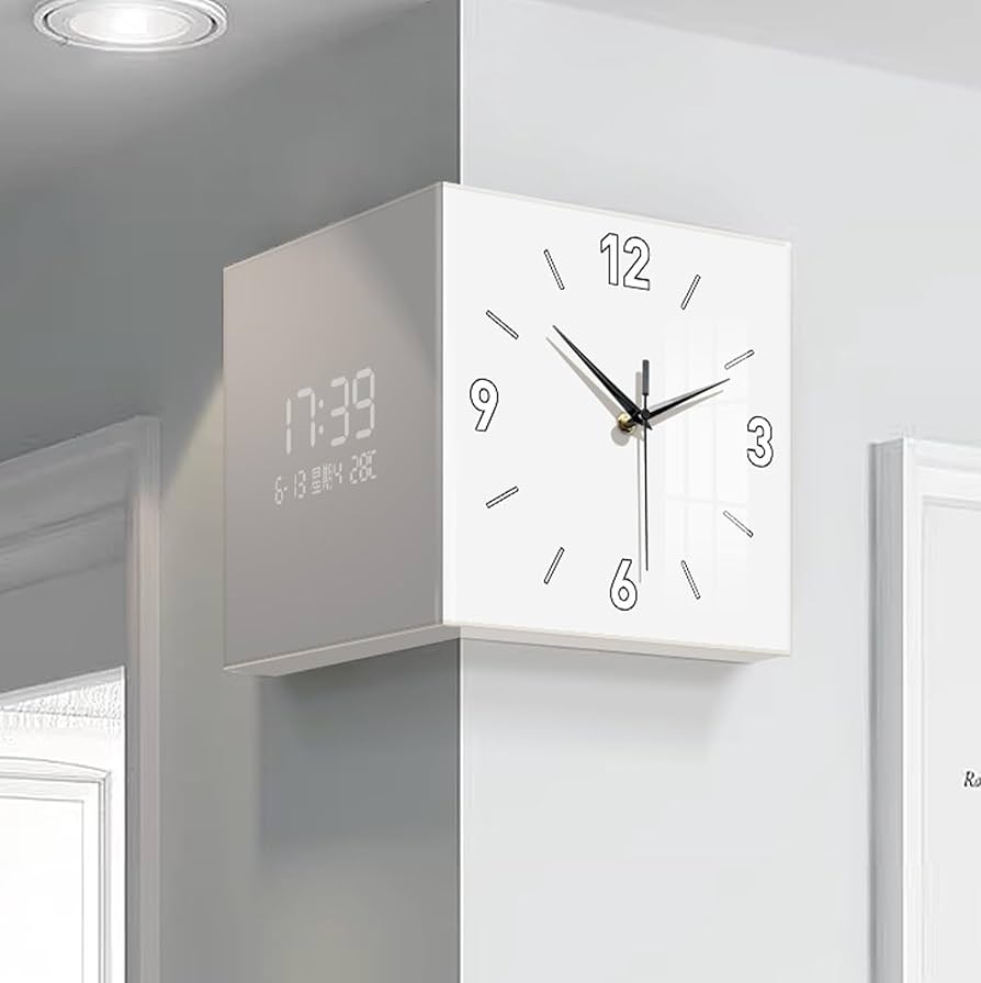 Amazon.co.jp: 両面時計 角時計 デジタル時計 リビング 時計 壁掛け