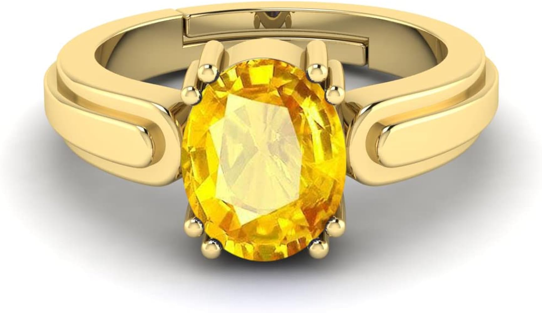 Amazon | RRVGEM イエローサファイアリング 天然 11.25 ラッティ 11.00