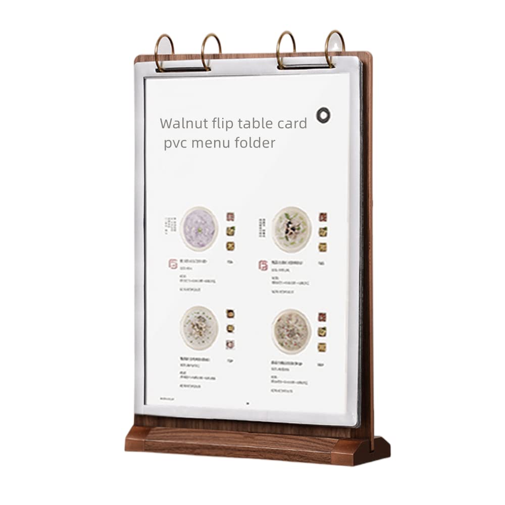 Amazon.com: A4 Walnut Wood Sign Holder Vertical Table Card Flip