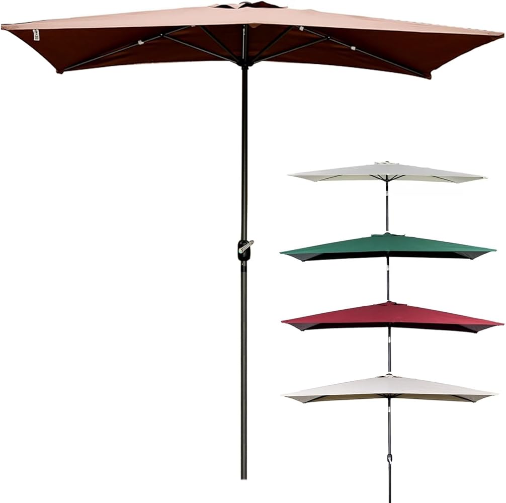 Amazon.co.jp: 5色 パラソル ガーデンパラソル 長方形の半分 250x130cm