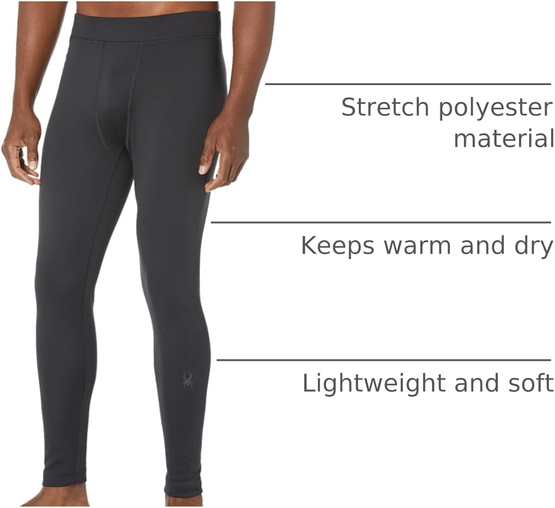 Spyder Men's Baselayer Baselayer Pants, Black, Small at Amazon