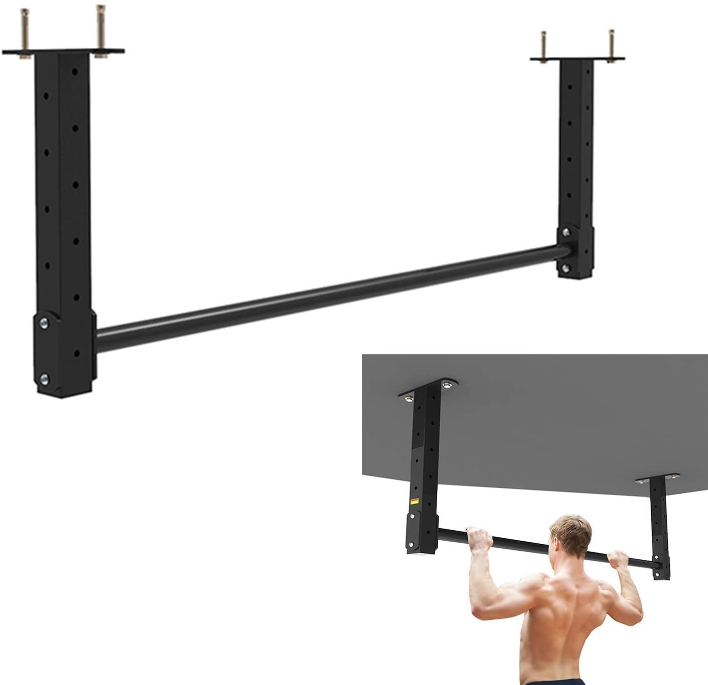 Amazon.co.jp: Pull Up Bar 懸垂バー ドア 黒のプルアップバー壁に