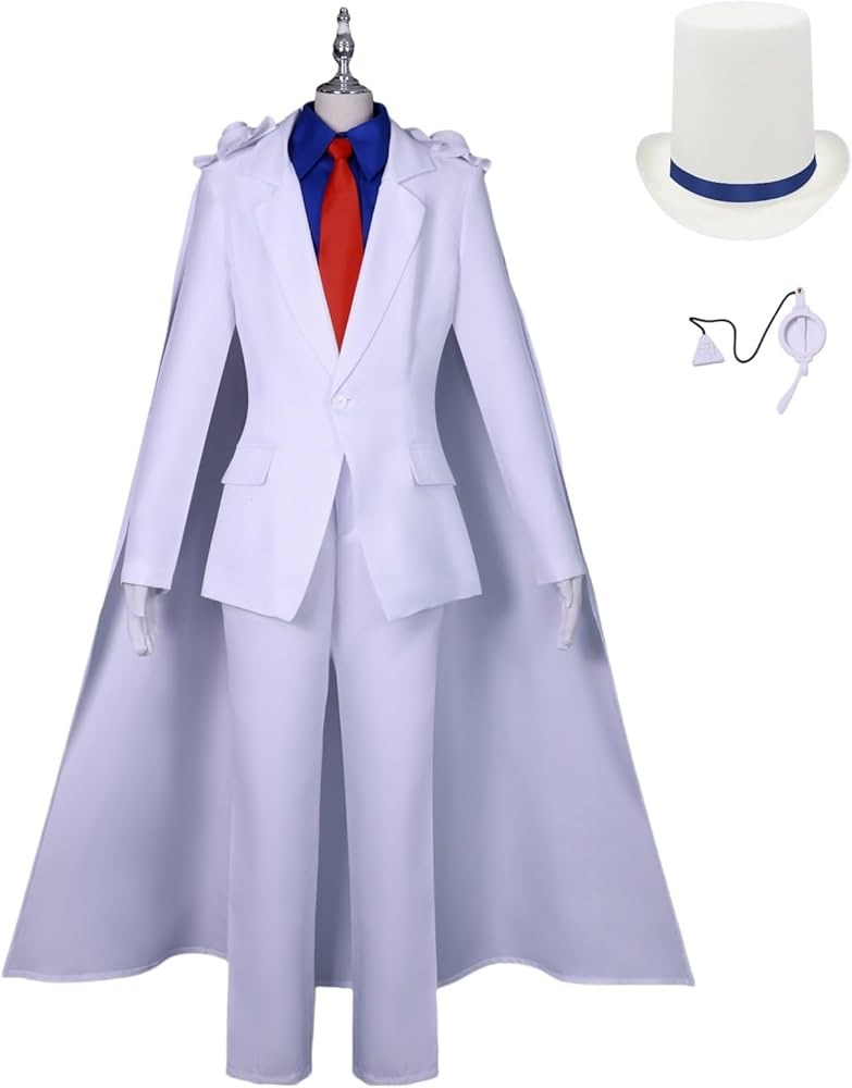 Amazon.co.jp: 怪盗キッド 黒羽快斗 コスプレ衣装 帽子付き 小物付き