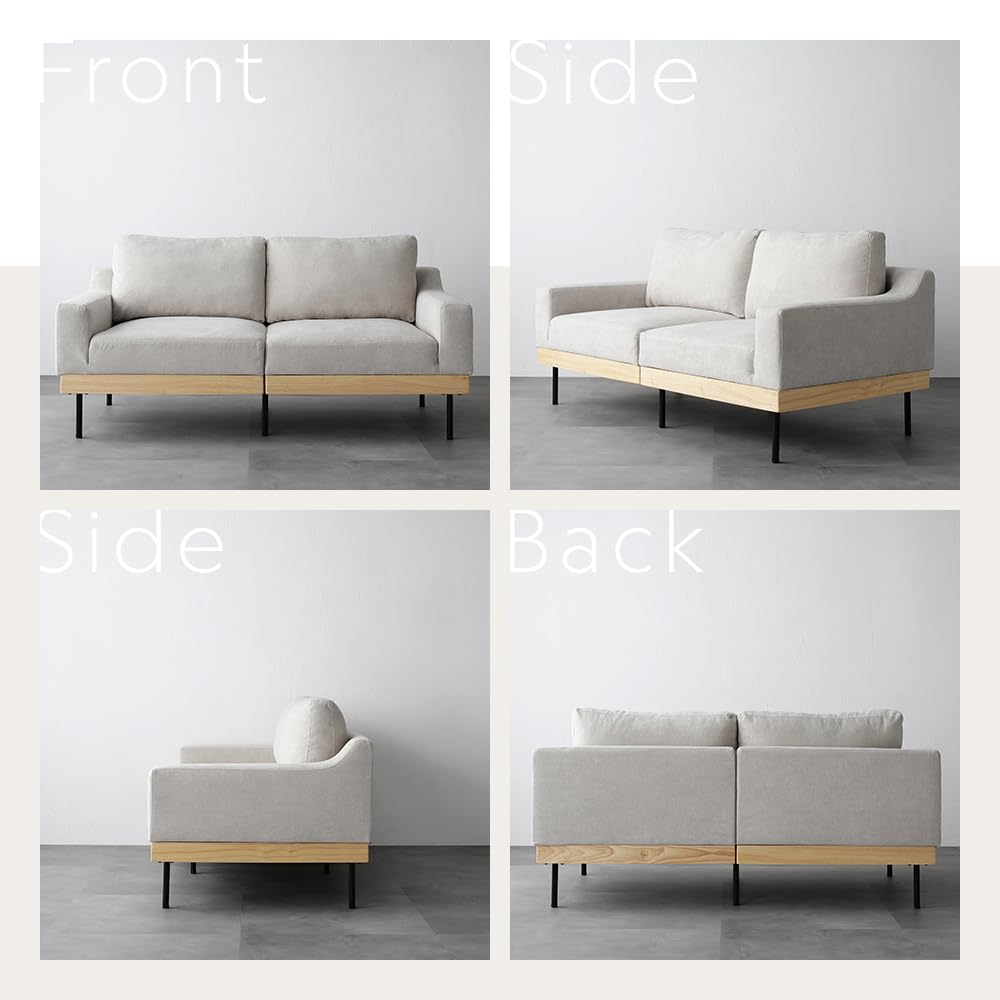 Amazon.co.jp : RASIK ソファー 2人掛け 単品 アイボリー カバー 洗濯