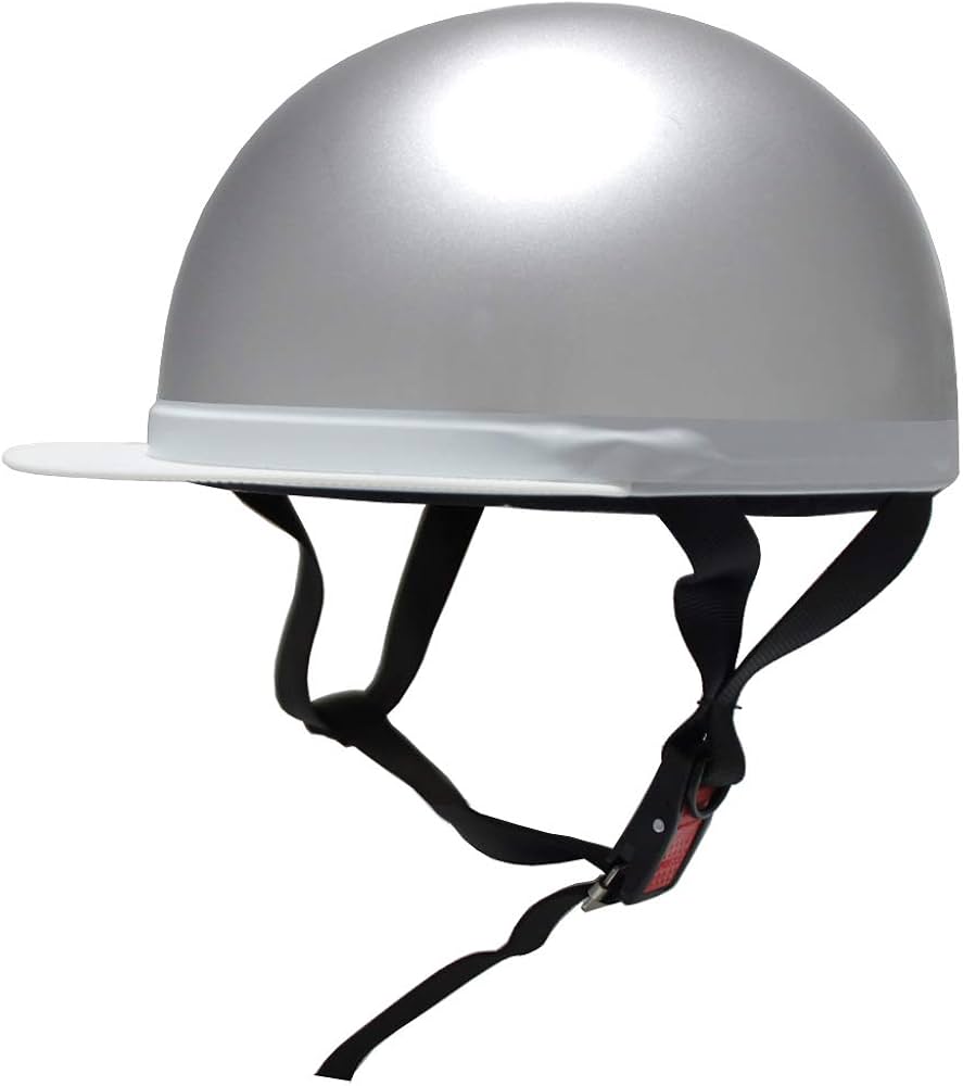 Amazon.co.jp: B&B 白ツバ半キャップ ヘルメット シルバー SG安全規格