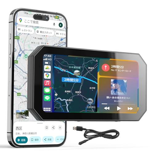 Amazon.co.jp: 【2026年最新・バイク用モニター・Carplay/Android Auto
