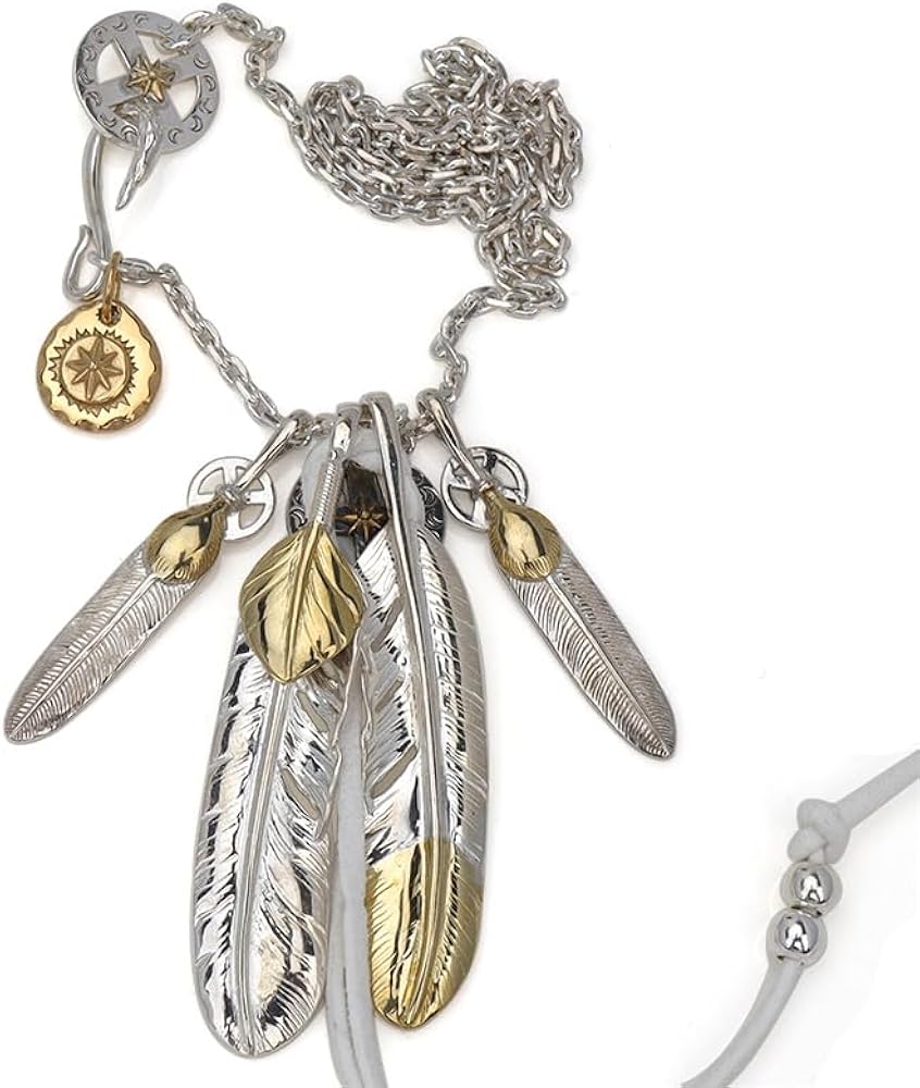 Amazon | [silver KYASYA]シルバー925素材 フェザーネックレス 4枚