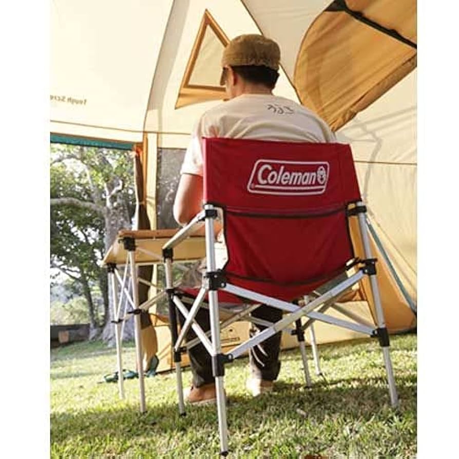 コールマン スリムキャプテンチェア グリーンレッドセット売り Coleman