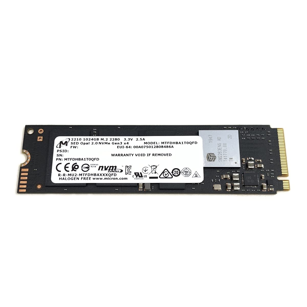 Amazon | Micron SSD 1TB 2210 M.2 2280 80mm NVMe PCIe Gen3 x4
