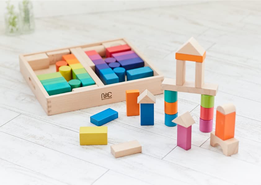 Amazon | ニチガン NICHIGAN IRODORI 積み木 知育玩具 | 積み木 | おもちゃ