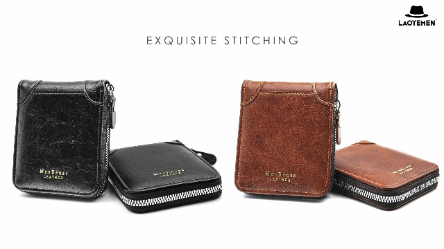 Wallets for Men, Leather Men Wallet with ID Window and Multi Card