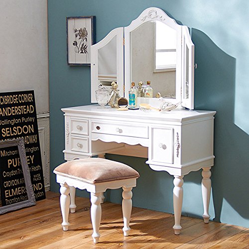 Amazon｜【直送】アンティーク風ドレッサー＆スツール アンティーク