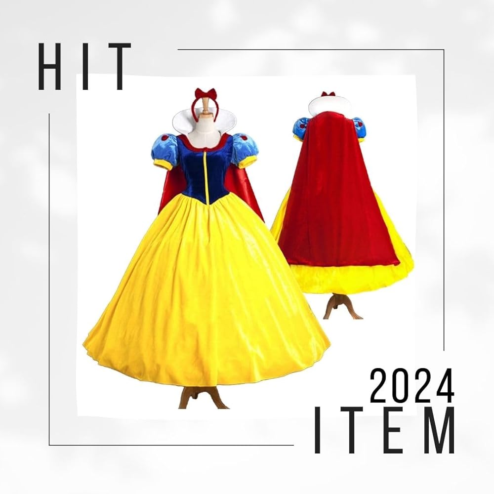 Amazon.co.jp: [Un Ange] (M-2XL) パニエ付きセット 白雪姫 ドレス