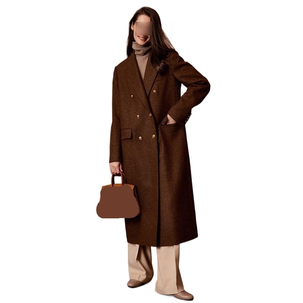 Amazon.co.jp: CSCDD ブラウン 高級ウール コート レディース