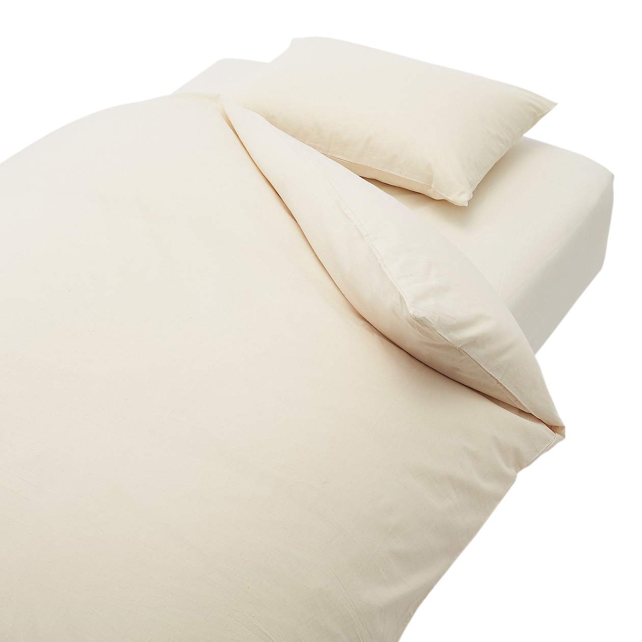 Amazon｜無印良品 綿平織ふとんカバーセット/生成 ベッド用 シングル