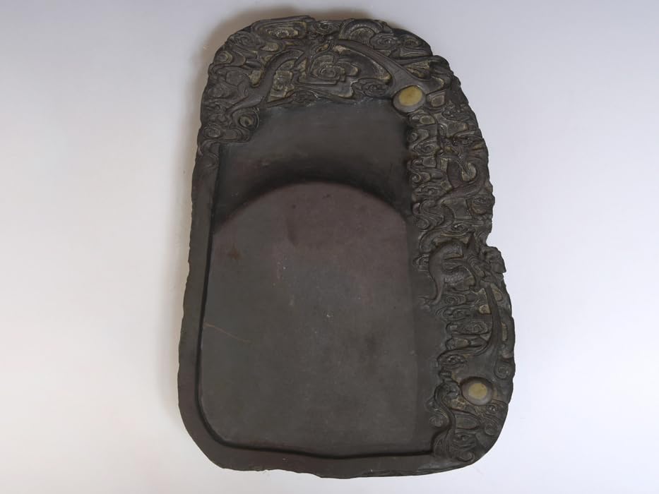 Amazon.co.jp: 中国美術 端渓硯 くよくがん 三匹の龍の見事な雲龍彫 眼