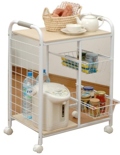 Amazon.co.jp: 山善 キッチンワゴン 幅57×奥行35.5×高さ76.5cm