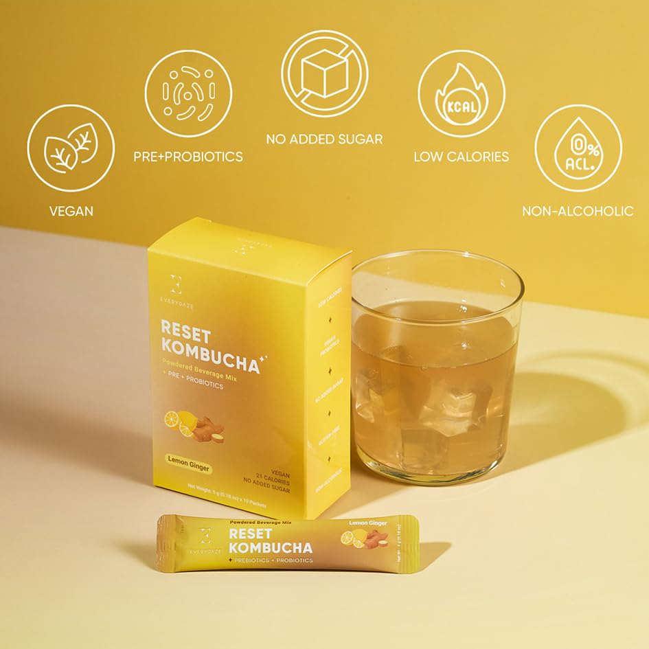 Amazon.com: Everydaze Reset Kombucha Tea Powdered Beverage Mix