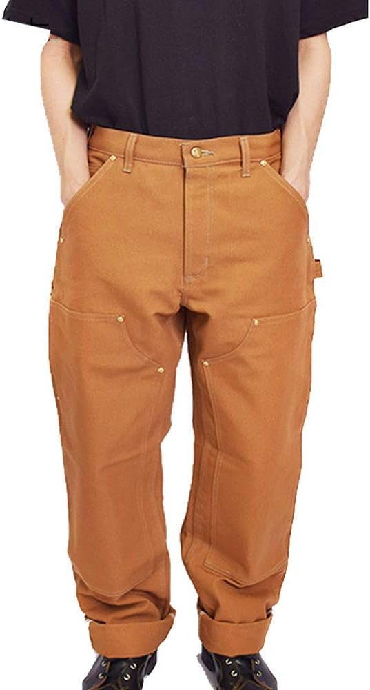 Amazon | [カーハート] B01 Firm Duck Dbl Front Work Dungaree Brown