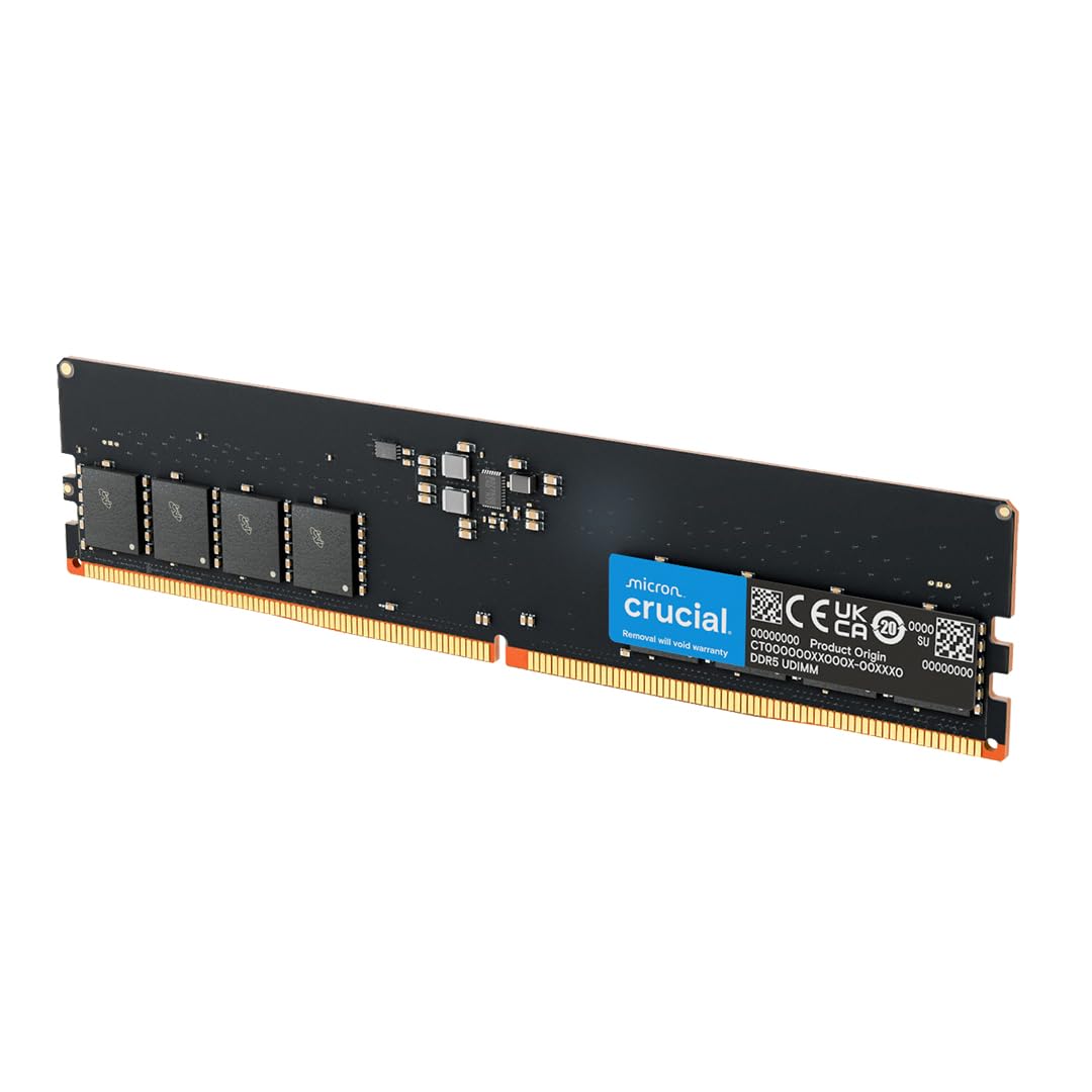 Crucial 32GB DDR5 RAM, 5600MHz (or 5200MHz or 4800MHz) Desktop
