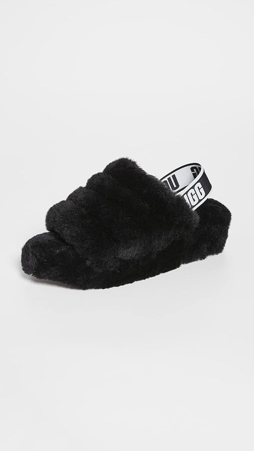 Amazon | UGG レディース Fluff Yeah スライドスリッパ, ブラック, 11